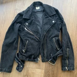 Denim motorcycle moto jacket — Gap XS